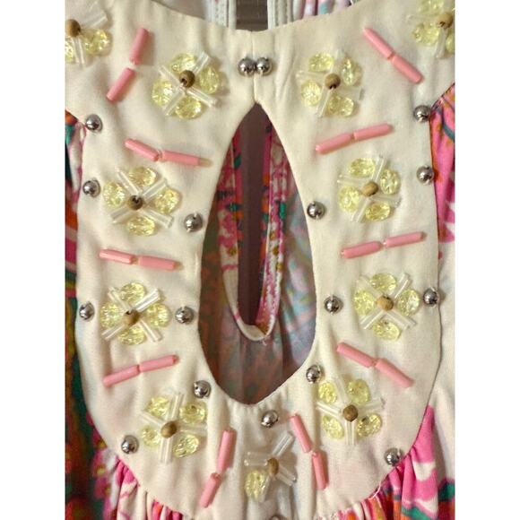 iCE Y2K Pink Orange Beaded Women's Size 14 Dress - Picture 2 of 8